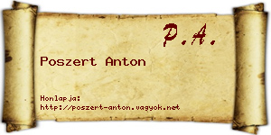 Poszert Anton névjegykártya